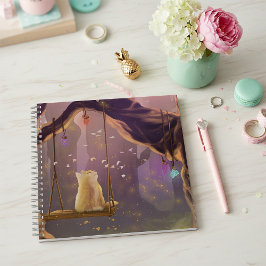 Gato caprichoso en un cuaderno de Swing Square