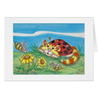 Gato CatABug Bumble Bee Mice & Flower Art