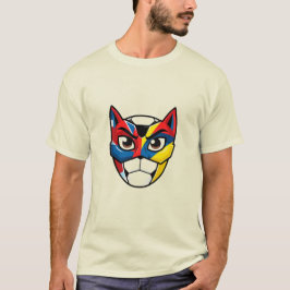 Gato Cibernético | Camiseta Gráfica de Cara de Gat