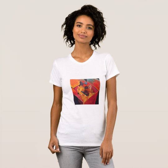 Gato colorido del arte pop camiseta