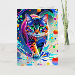 Gato colorido, salpicadura, pintura, calificación