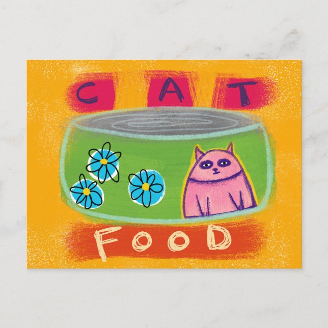 Gato Comida Verde Puede - Graciosa Postales Para G (Anverso)
