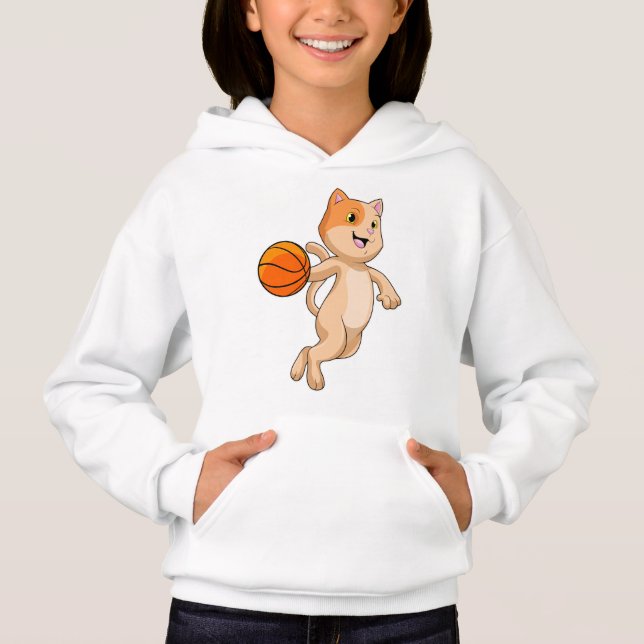 Gato como jugador de baloncesto con baloncesto (Anverso)