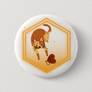 Gato con botón de hilo