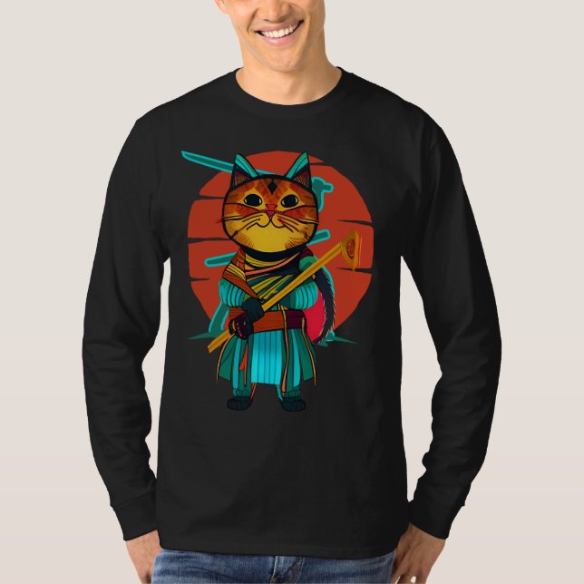 Gato con camiseta katana (Anverso)