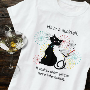 Gato con camiseta Martini Glass