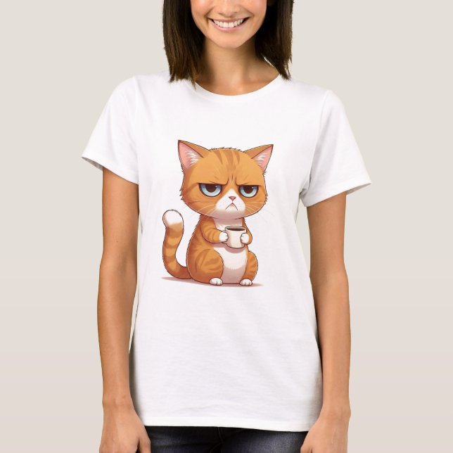 Gato con camiseta para café (Anverso)