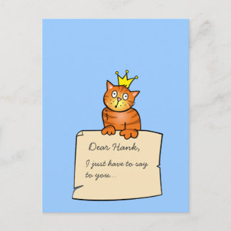 Gato con carta - postal