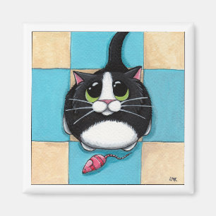 Gato con el imán del ratón del juguete