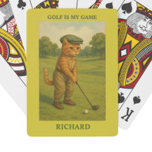 Gato con Estilo Jugando Golf Cartas de Póquer Pers