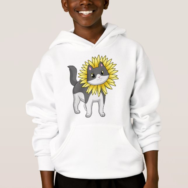 Gato con girasol (Anverso)