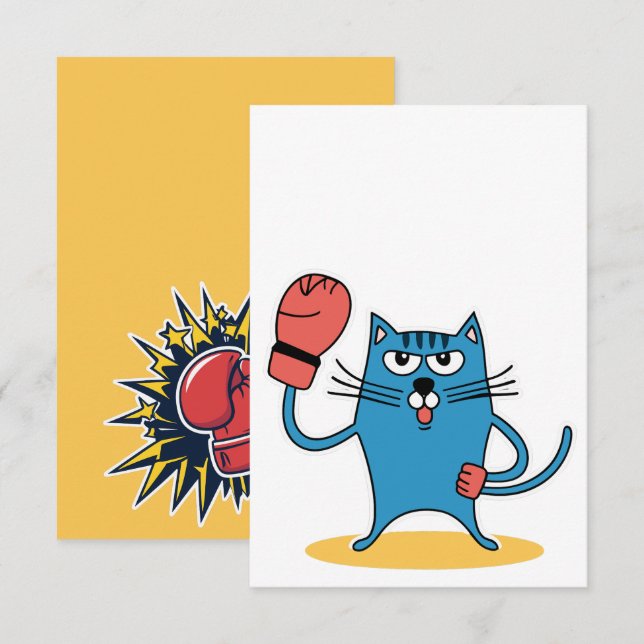 Gato con guantes de boxeo (Anverso / Reverso)