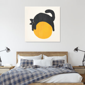 Gato con lienzo de bola