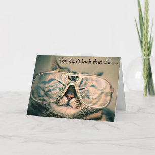 Gato con los vidrios: Tarjeta de cumpleaños