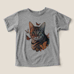 Gato con mariposas monarcas