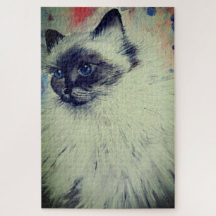 Gato Con Ojos Azules Rompecabezas Amo A Mis Mascot
