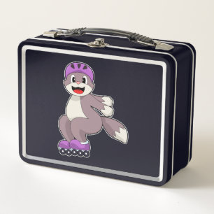 Gato con patines de rodillos