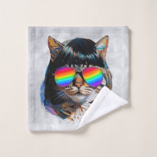Gato con peluca y gafas de sol (Cuadro #5)