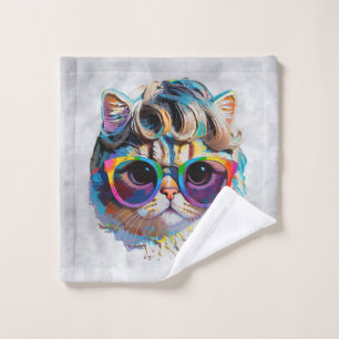 Gato con peluca y gafas de sol (Pintura #4)
