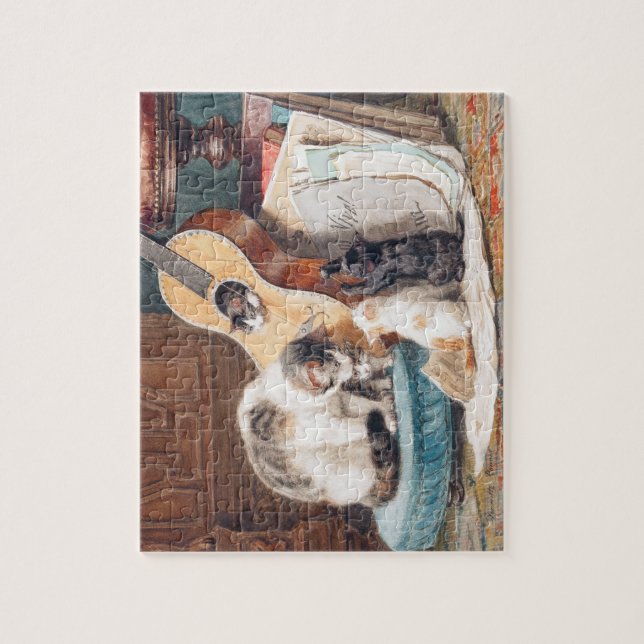 Gato con rompecabezas musicales (Vertical)
