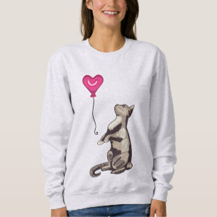 Gato con sudadera de globo cardíaco