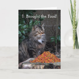 Gato con tarjeta de cumpleaños de gran corazón