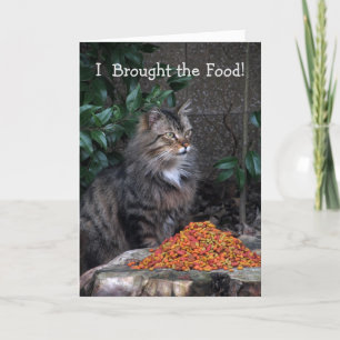 Gato con tarjeta de cumpleaños de gran corazón