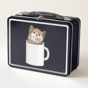 Gato con tazón de café