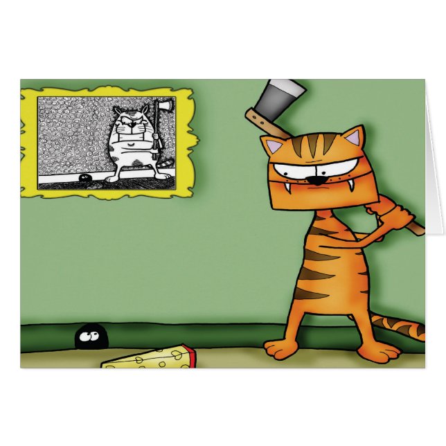 Gato con un hacha (Anverso (Horizontal))