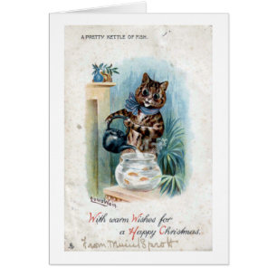 Gato con un hervidor de agua, Louis Wain