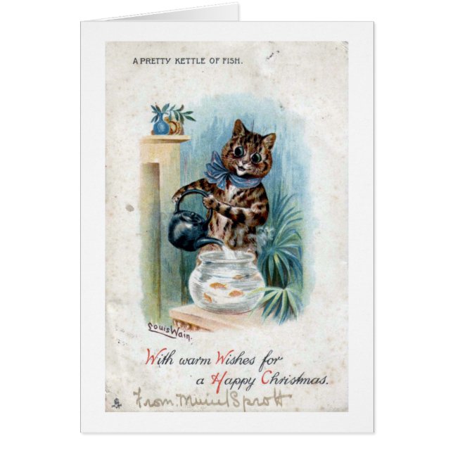 Gato con un hervidor de agua, Louis Wain (Frente)