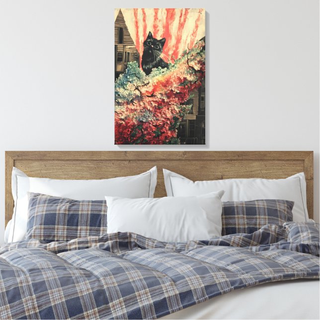 Gato curioso - Arte abstracto vintage (Insitu(Dormitorio))