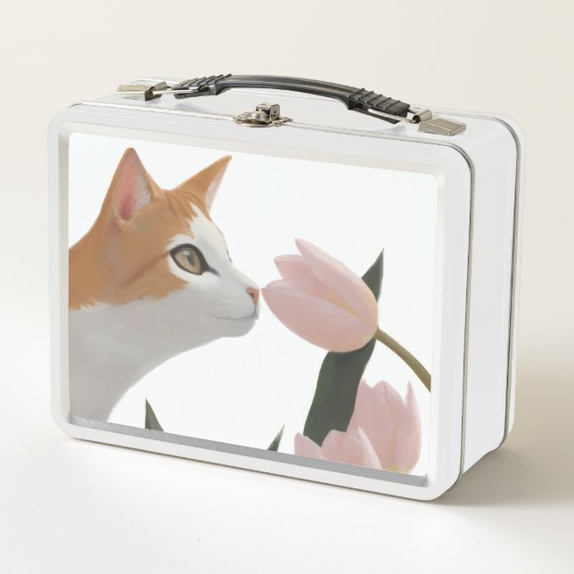 Gato Curioso Floral de Primavera (Anverso)