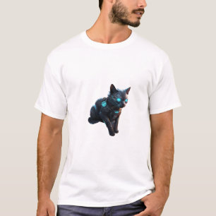 Gato 🐱 🚀 Cyberpunk - 🌆 futurista de camisetas