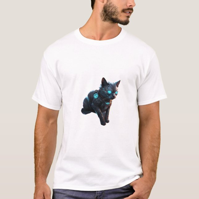 Gato 🐱 🚀 Cyberpunk - 🌆 futurista de camisetas (Anverso)