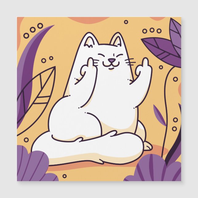 Gato dándole el dedo (Anverso)