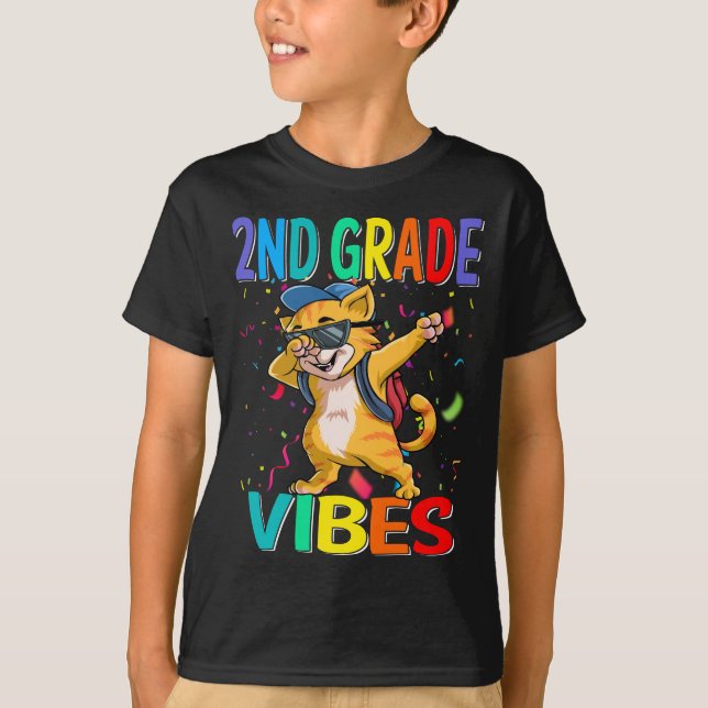 Gato De 2º Grado Vibes De Vuelta A La Camiseta Esc (Anverso)