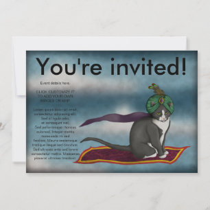 Gato de alfombra mágica, invitación