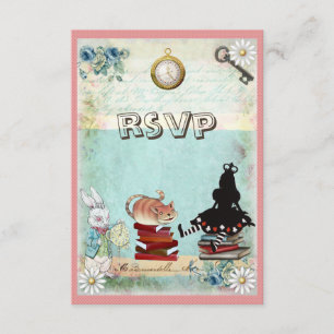 Gato de Alice y Cheshire RSVP Trae un Baby Shower 