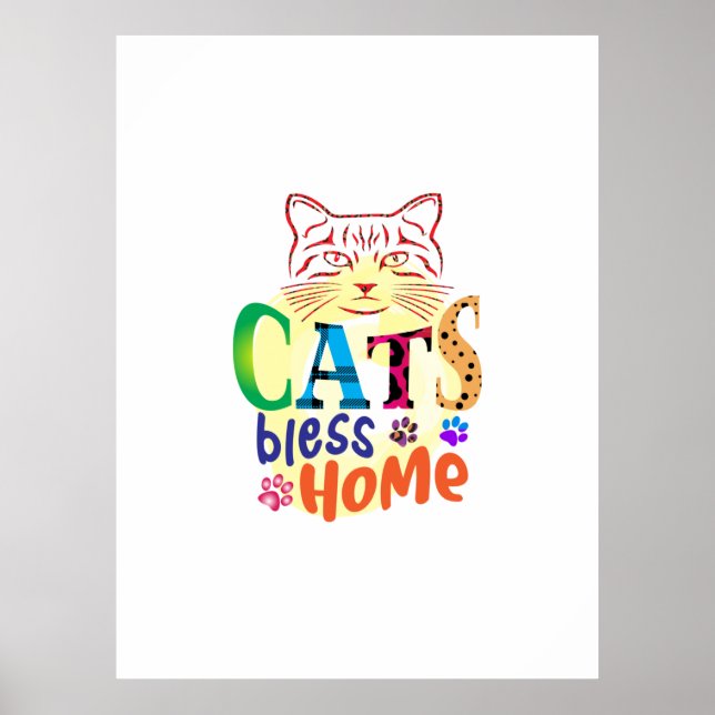 Gato de arte jacta bendice hogar (Frente)