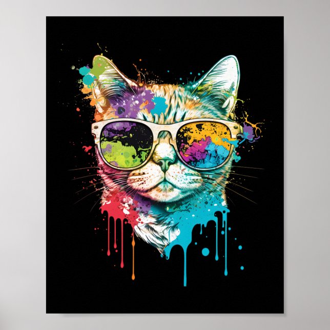 Gato de arte pop con estilo de gato (Frente)