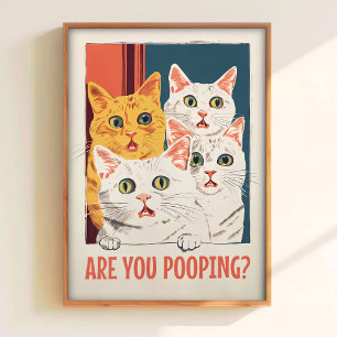 Gato de baño impresión para arte de pared de inodo