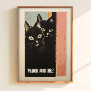 Gato de baño Imprimir para pared de baño Arte dive