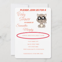 Gato de bebé | Invitación de Baby Shower
