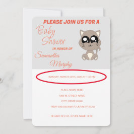 Gato de bebé | Invitación de Baby Shower