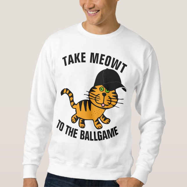 GATO DE BÉISBOL TOMANDO CAMISETAS DE MEOWT (Anverso)