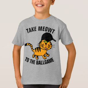 GATO DE BÉISBOL TOMANDO CAMISETAS DE MEOWT NIÑOS N