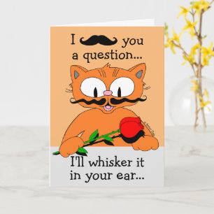 Gato de bigote de tarjeta Día de San Valentín humo
