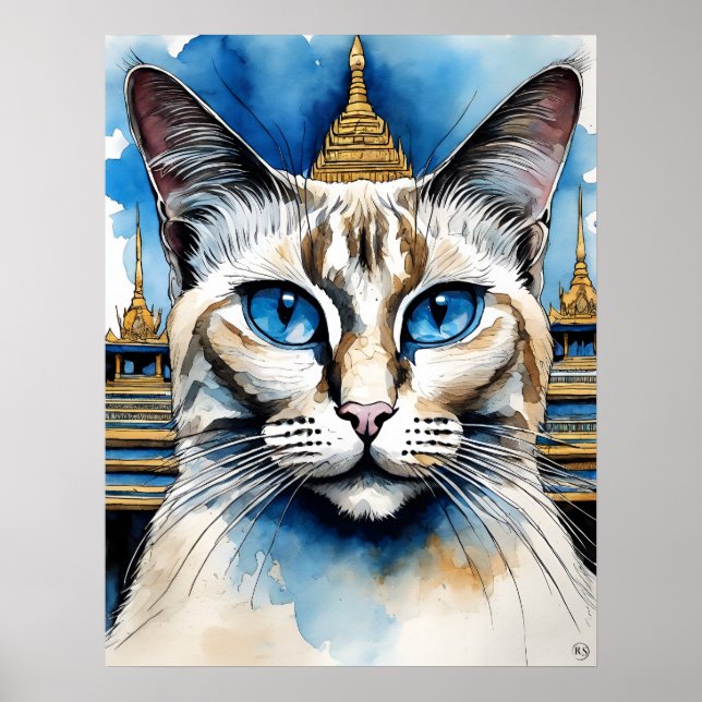Gato de Birman - Imprimir arte de gato (Frente)