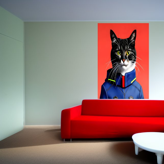 Gato de bomberos adorable | Poster de arte de IA (Subido por el creador)